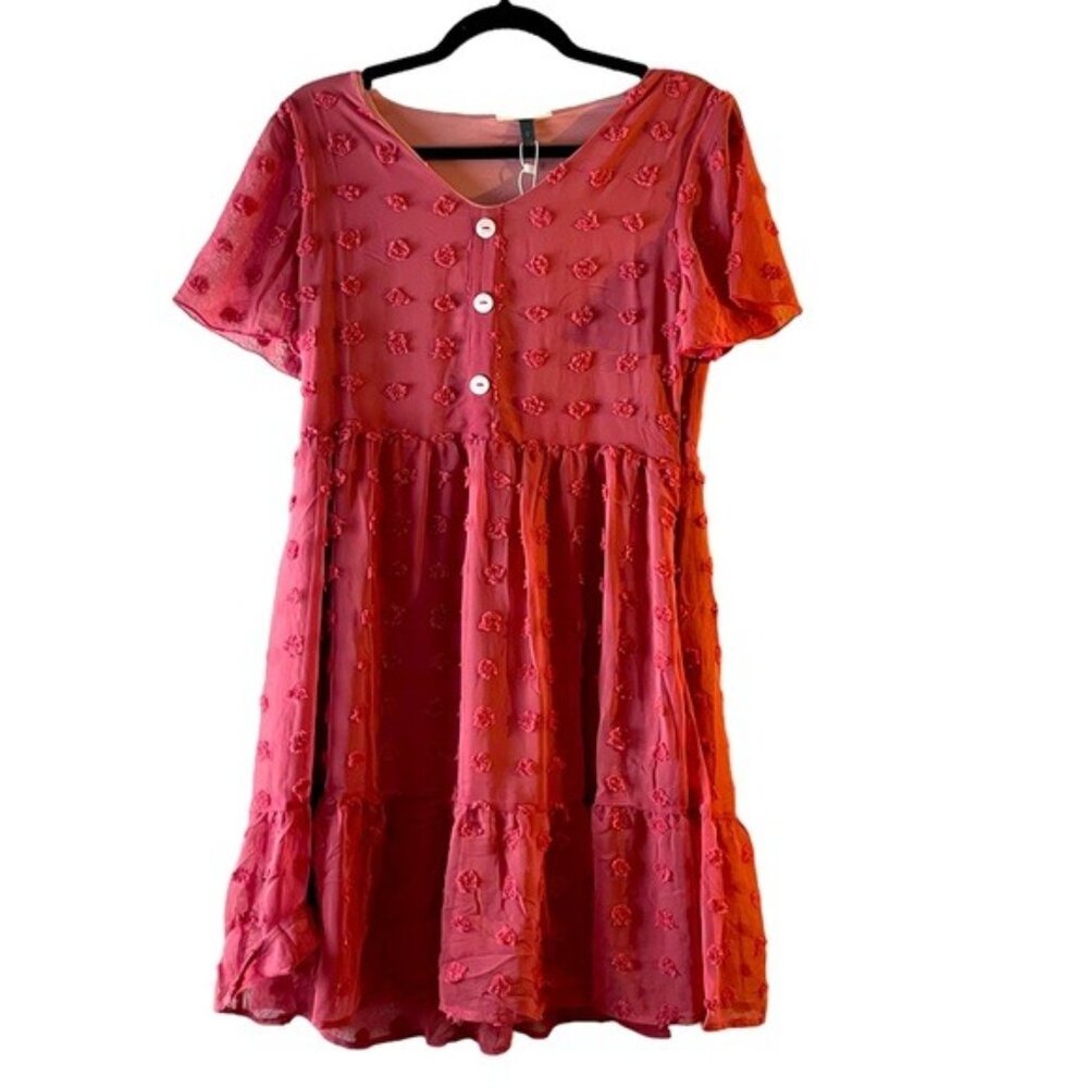 Alredine womens pink short sleeve dress NWT Small